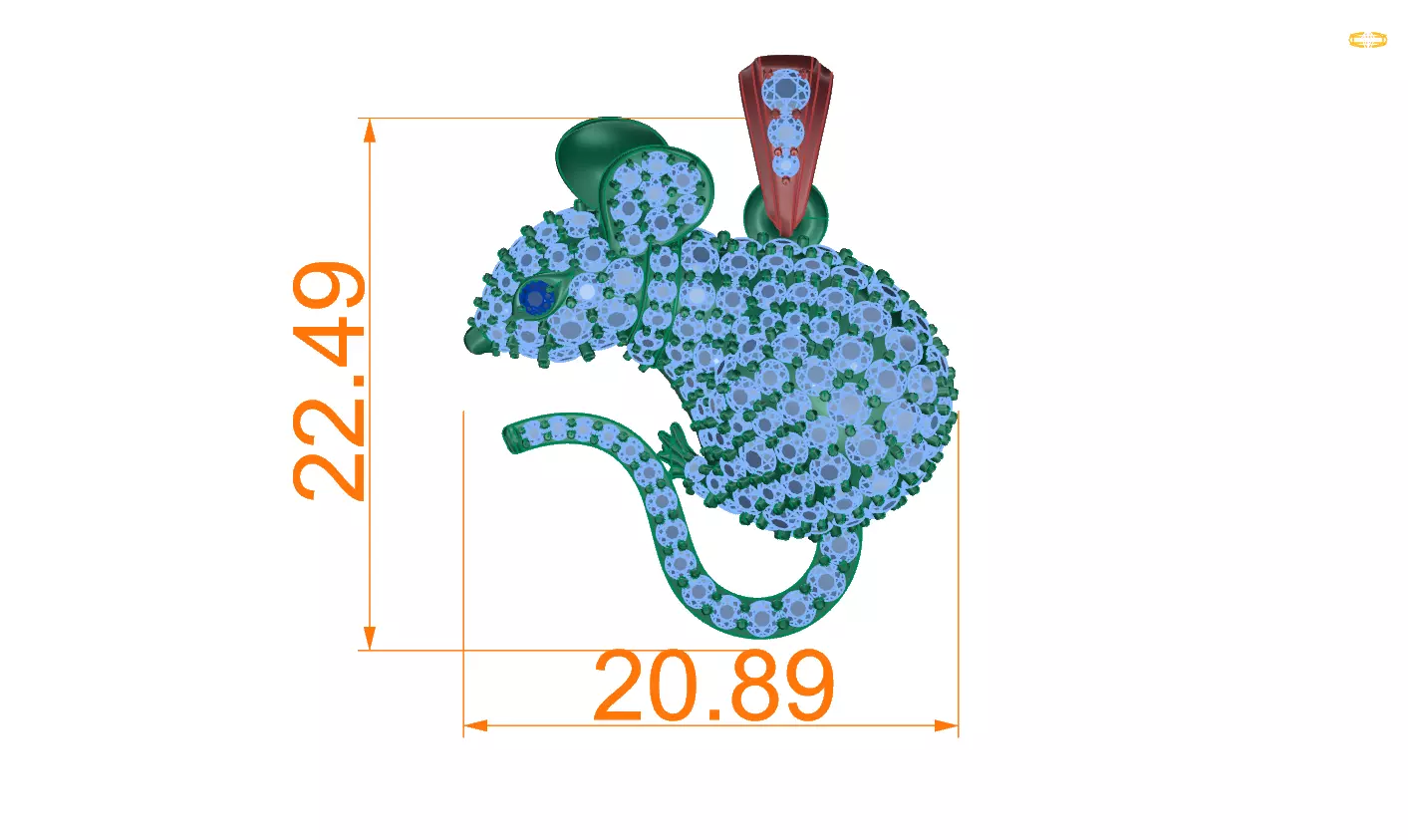 pendant Mouse 3D print model_0