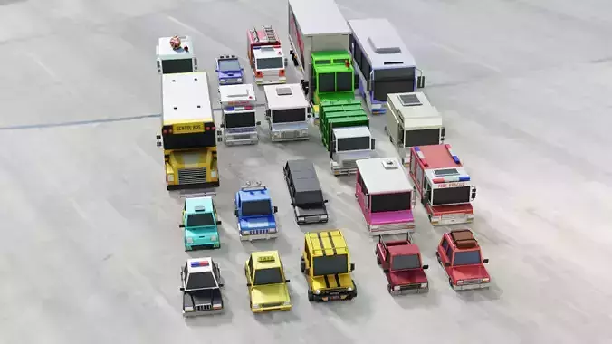 Cars Pack Low-poly 