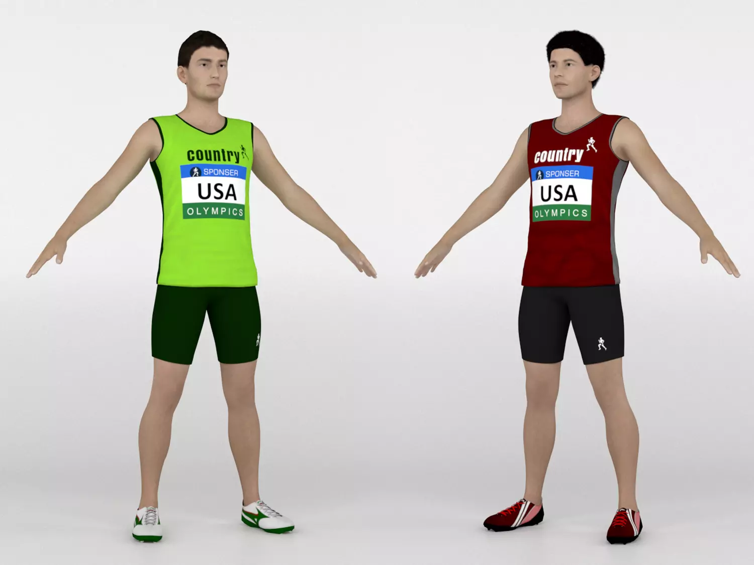 Athletic Runners 05 and 06 3D model_0