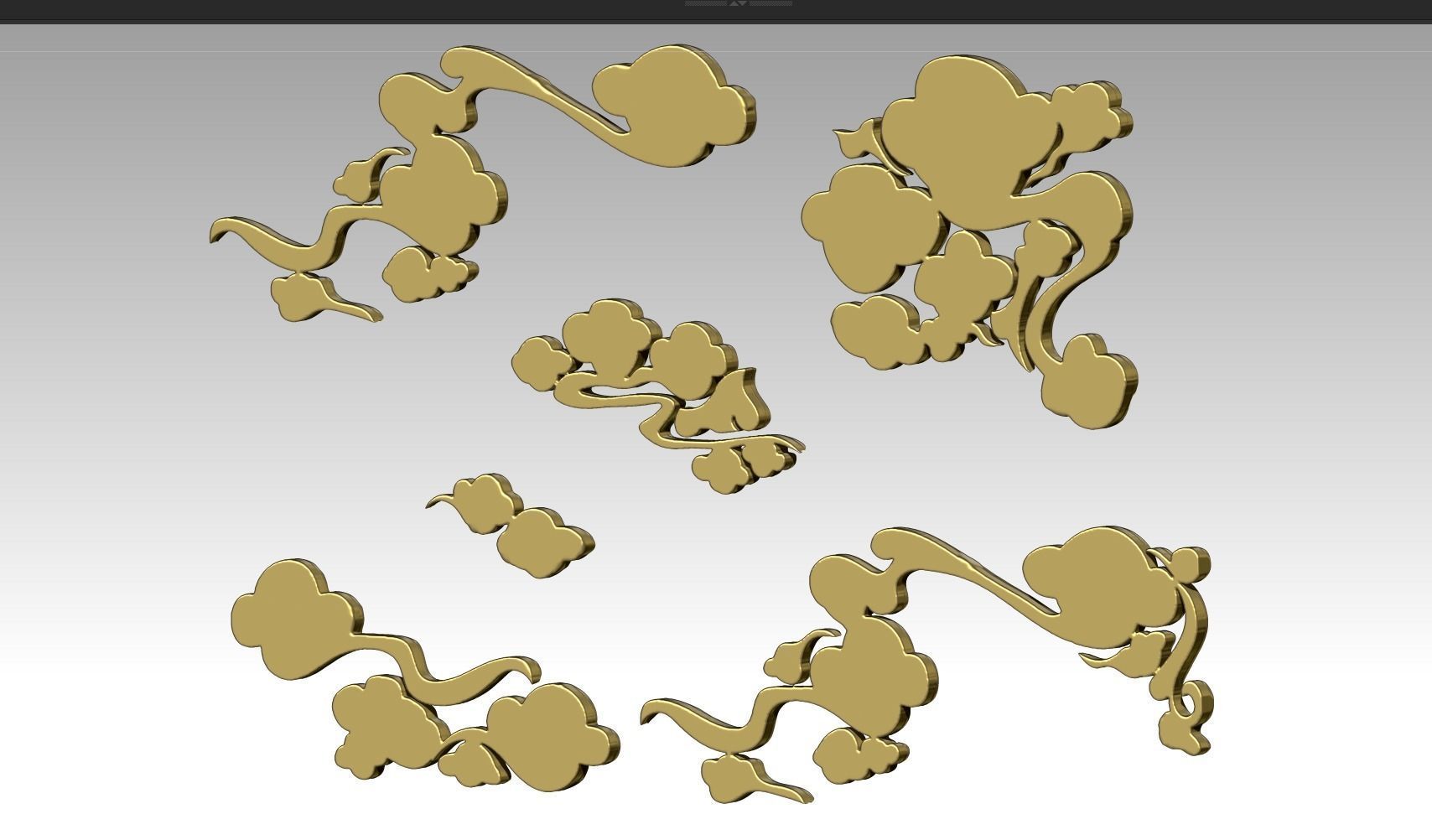 Cloud sculpture relief flower 3D printing decoration ZB brush 3D print model_6