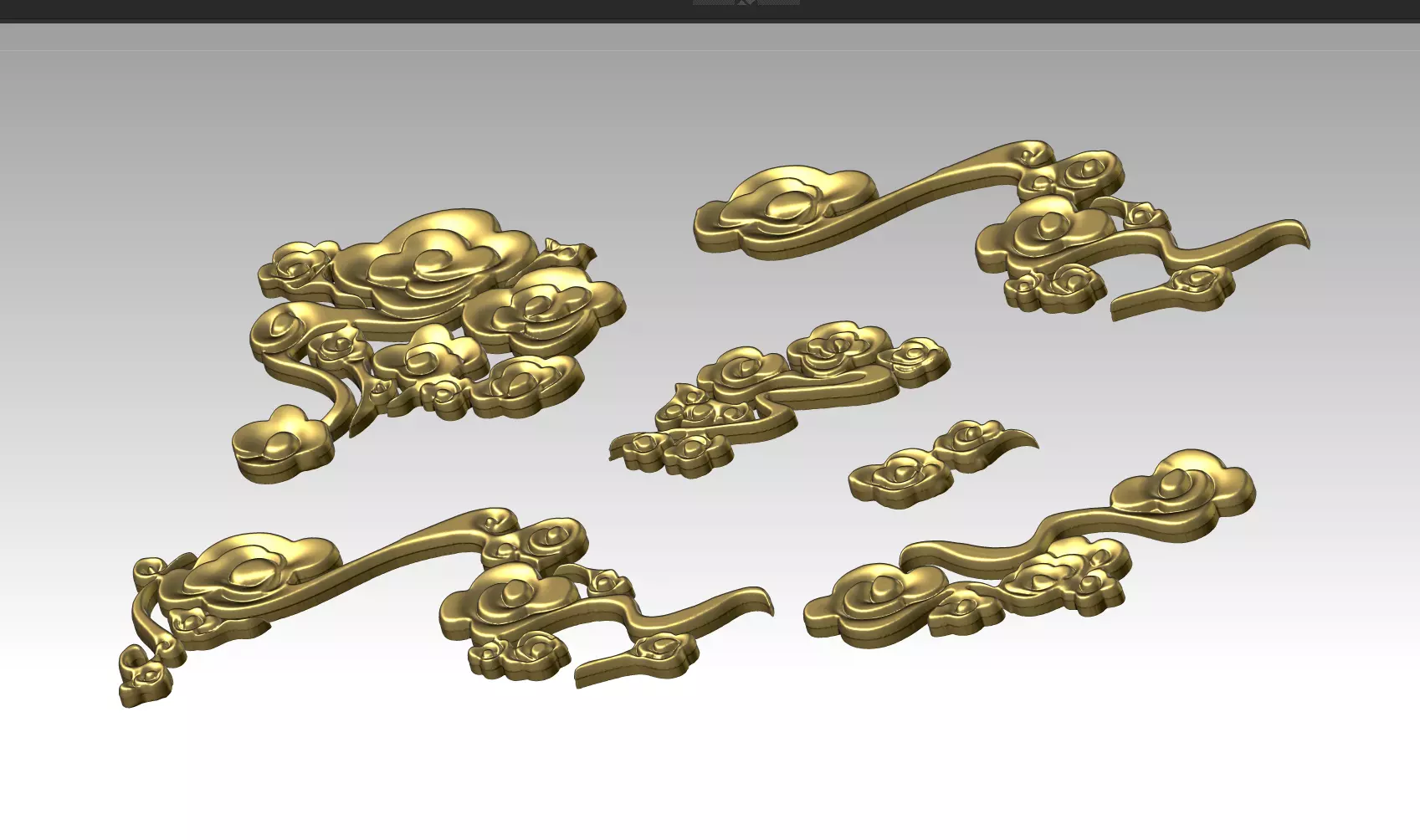 Cloud sculpture relief flower 3D printing decoration ZB brush 3D print model_0