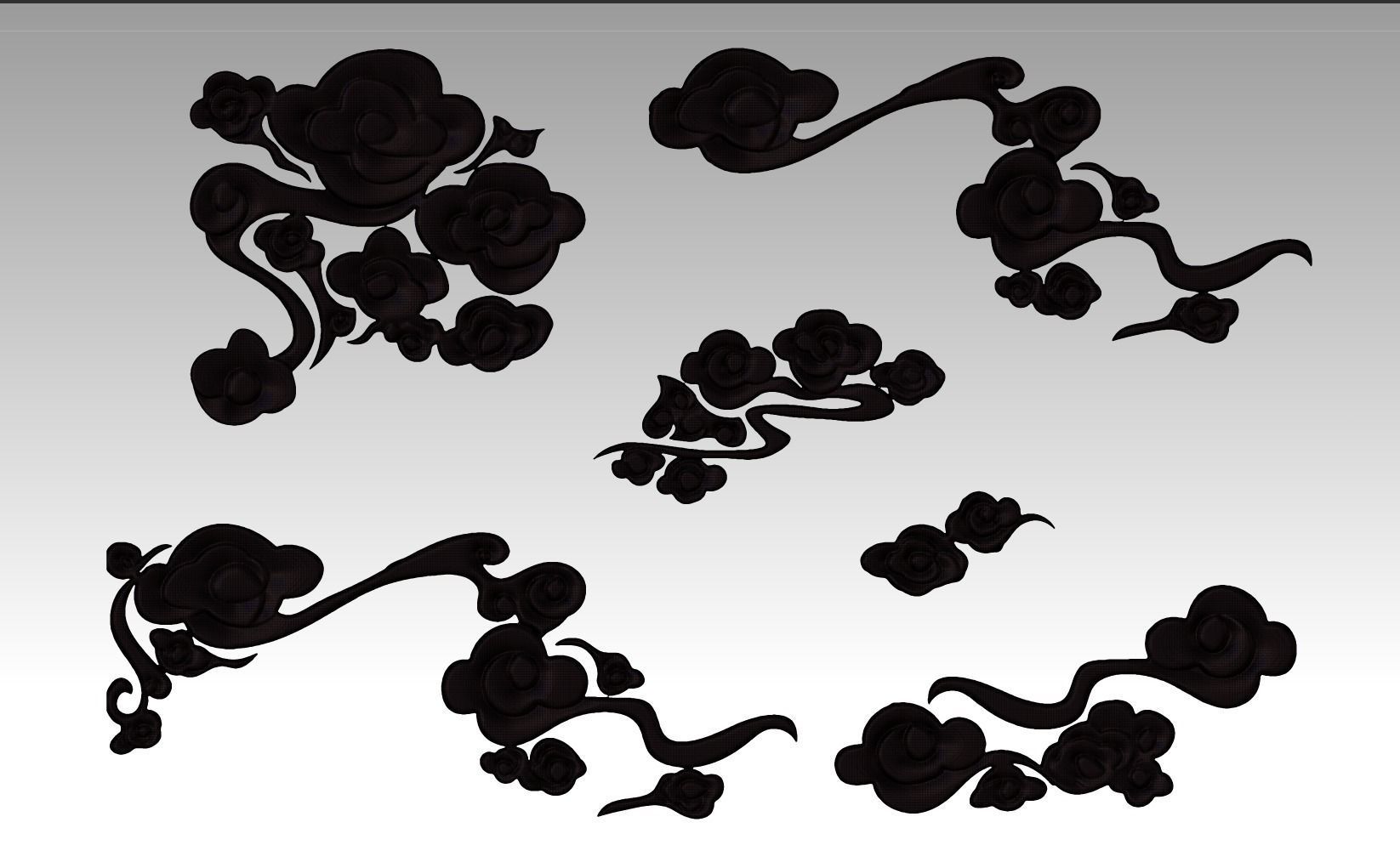 Cloud sculpture relief flower 3D printing decoration ZB brush 3D print model_1