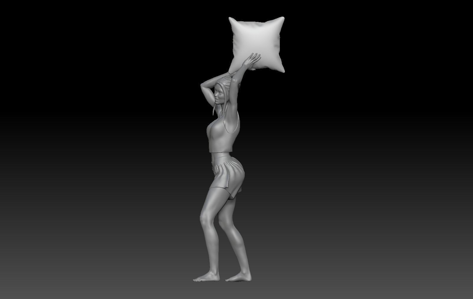 FIGHT PILLOW GIRL 2 3D print model_1