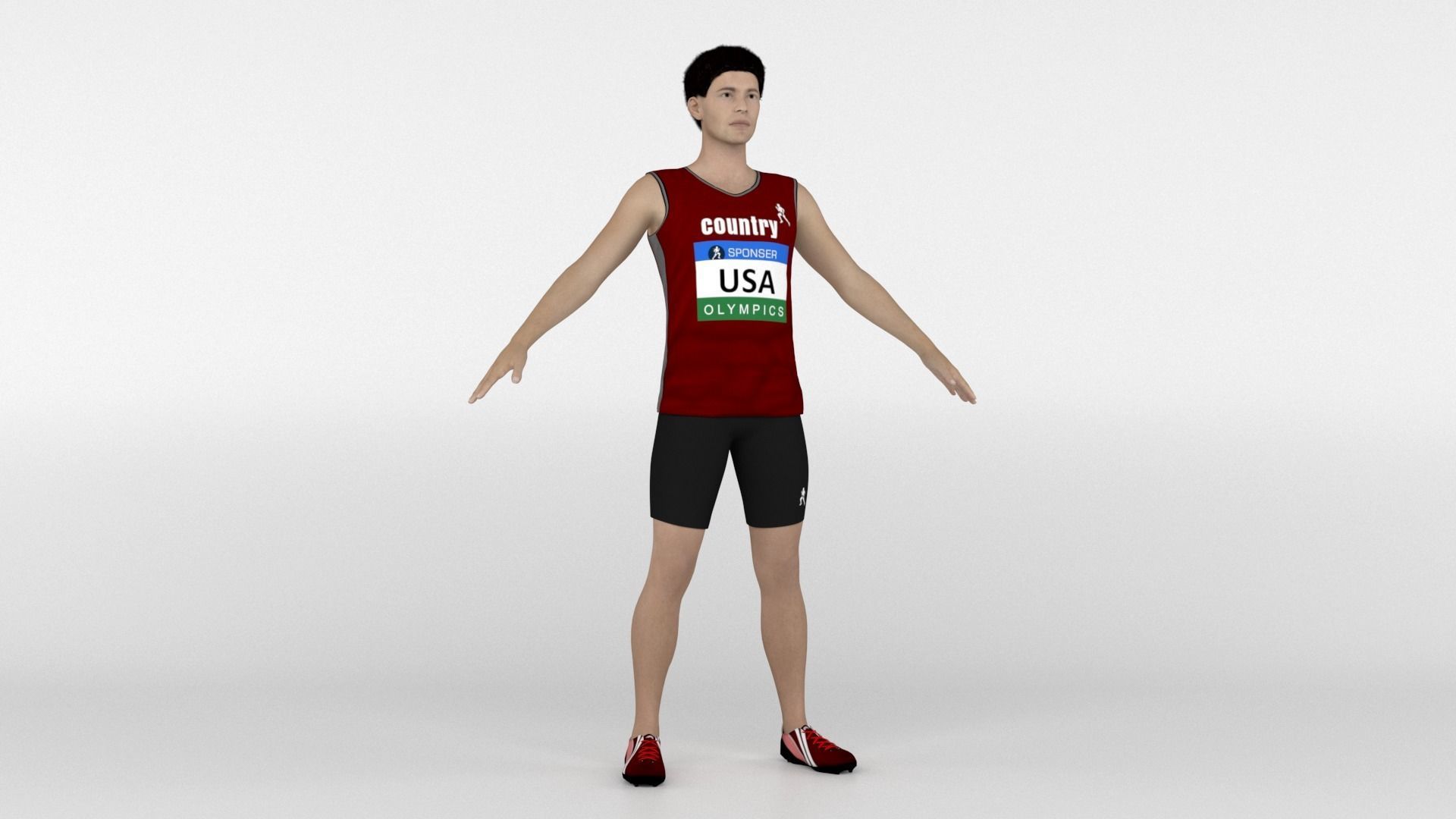 Athletic Runners 4 in 1 3D model_6