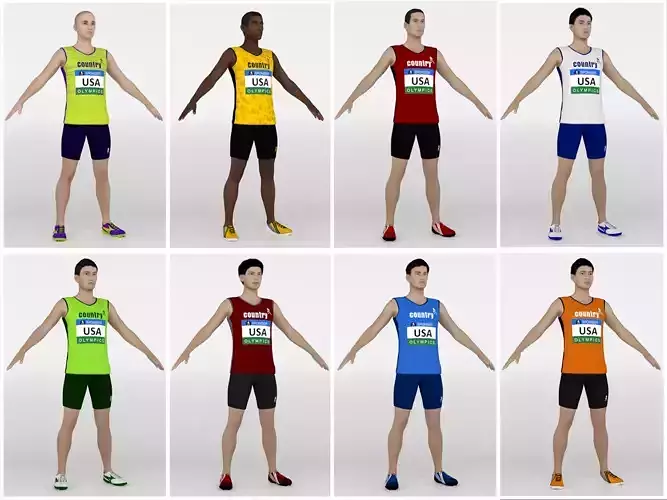 Athletic Runners 8 in 1 3D model