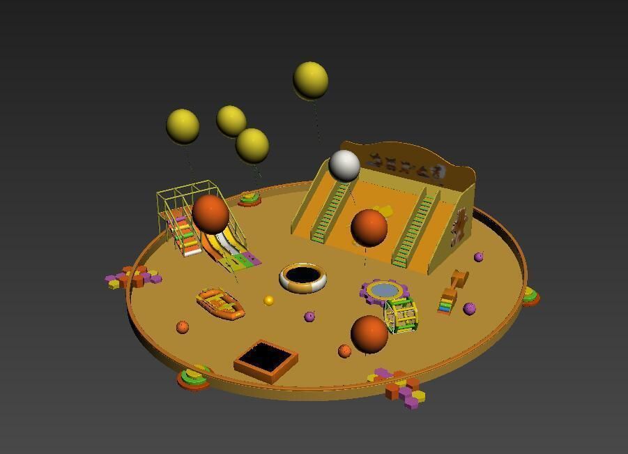 Children ocean ball pool indoor soft playground 3D model_3