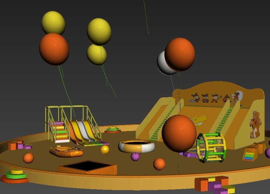 Children ocean ball pool indoor soft playground 3D model_6