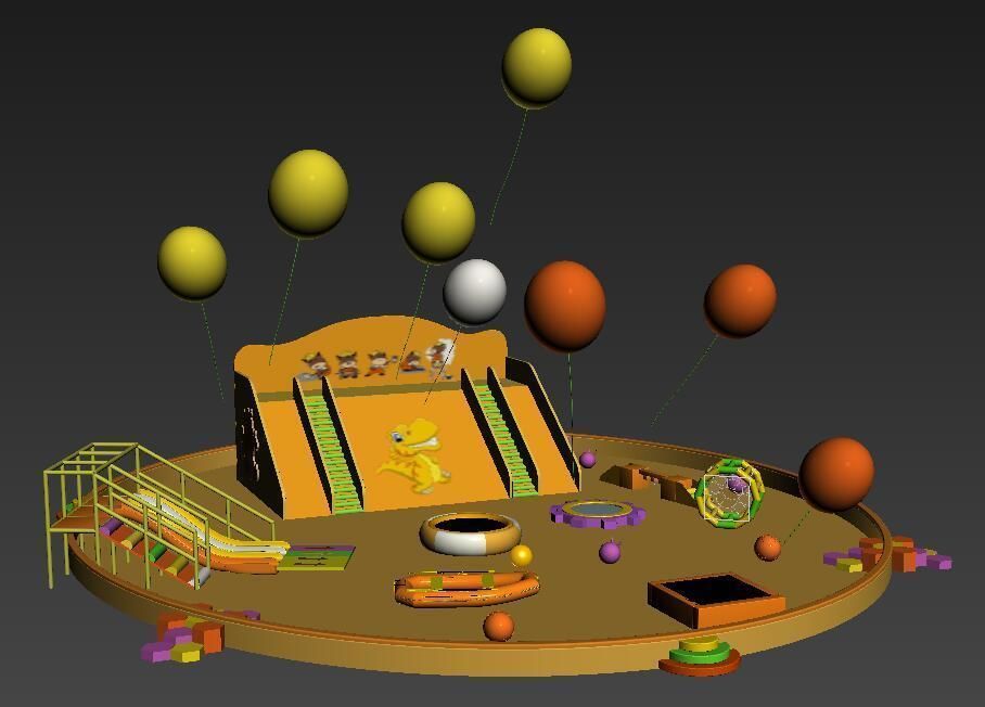 Children ocean ball pool indoor soft playground 3D model_4