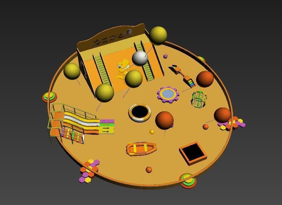 Children ocean ball pool indoor soft playground 3D model_7