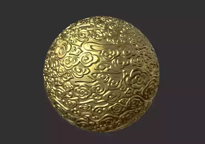 Auspicious Cloud Ball Sculpture Figure Relief Ball Jade