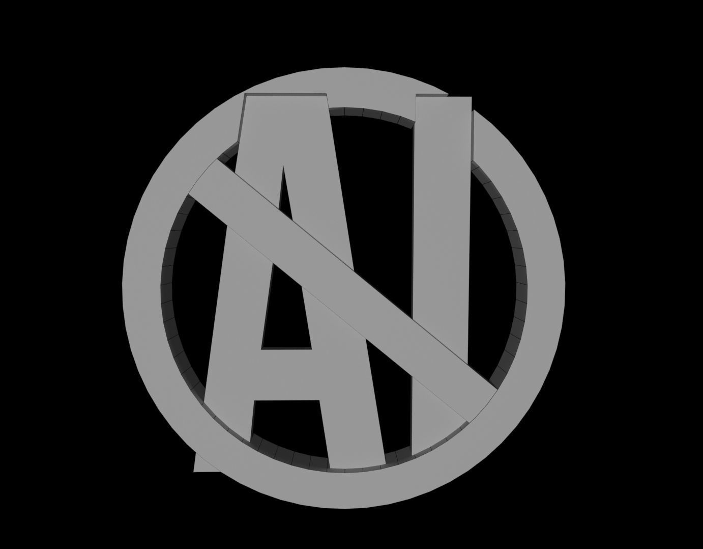 No to AI generated images coin 3D model_4