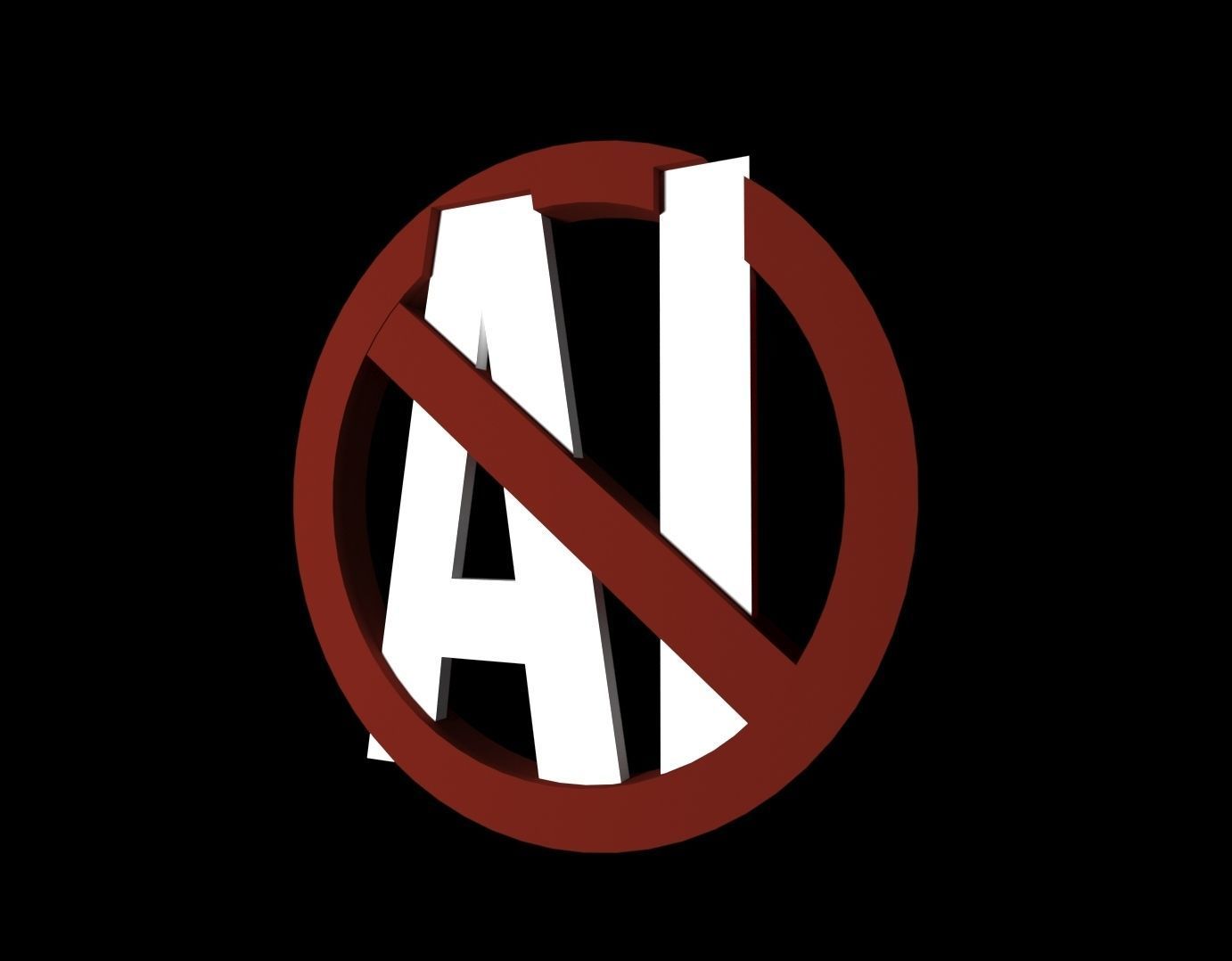 No to AI generated images coin 3D model_1