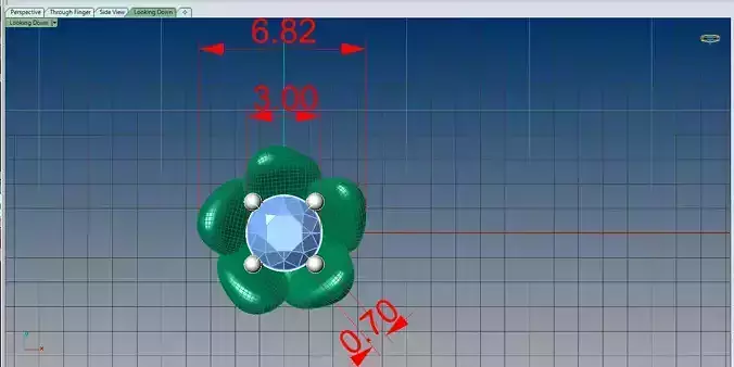 Flower Earrings with 3 mm diamonds 