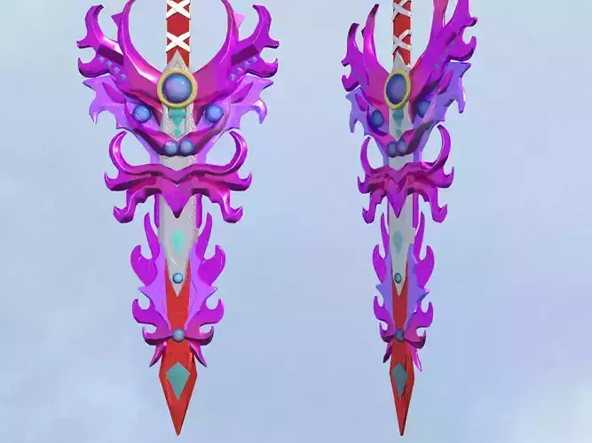 Weapon long sword game sword CG game model props ancient sword 