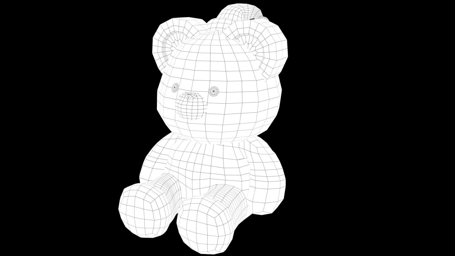 Low poly - Cute Teddy Bear Low-poly 3D model_10