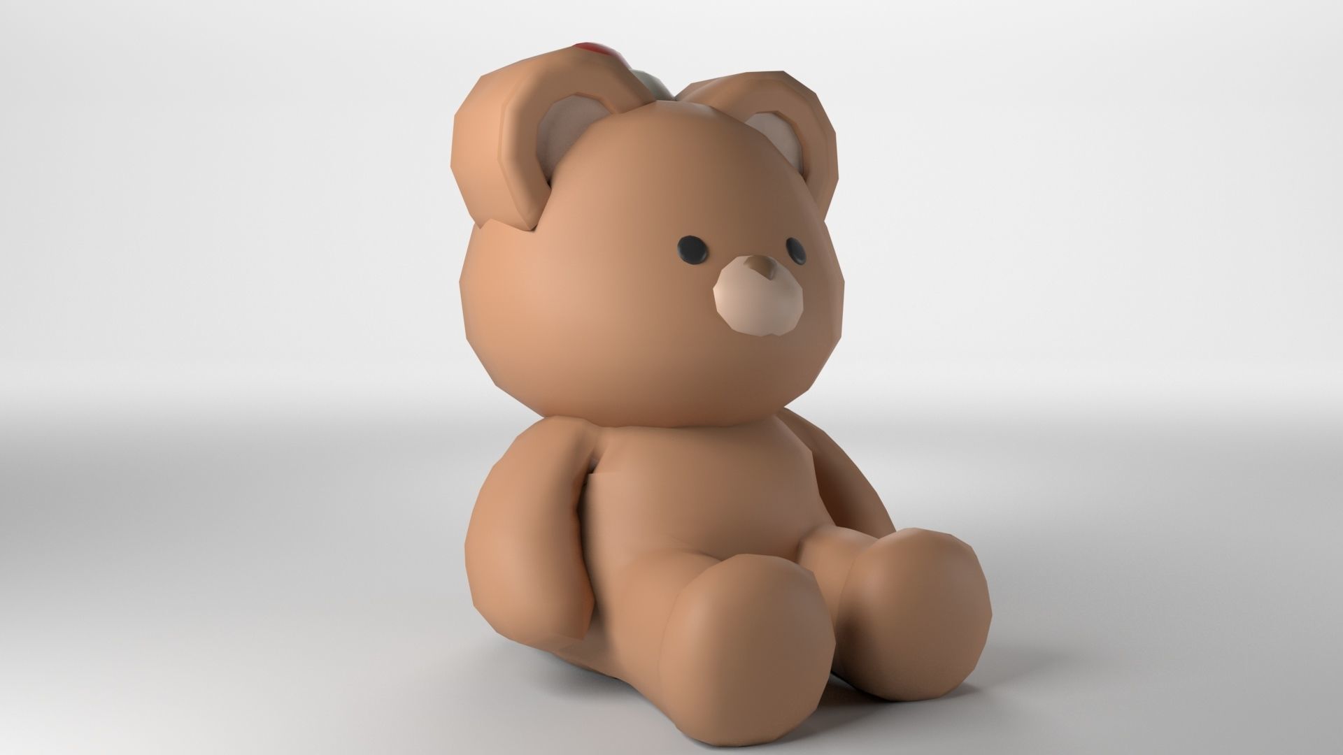 Low poly - Cute Teddy Bear Low-poly 3D model_7