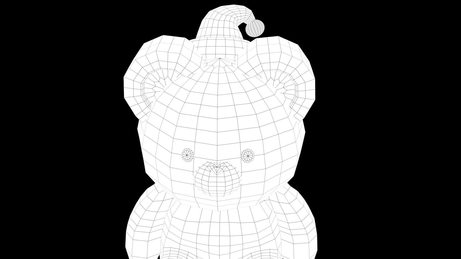 Low poly - Cute Teddy Bear Low-poly 3D model_11