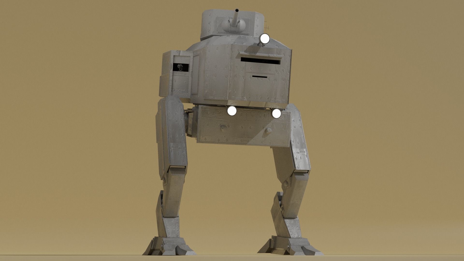 Panzer Mech Walker with RIG and LOWPOLY Default camo Low-poly 3D model_3