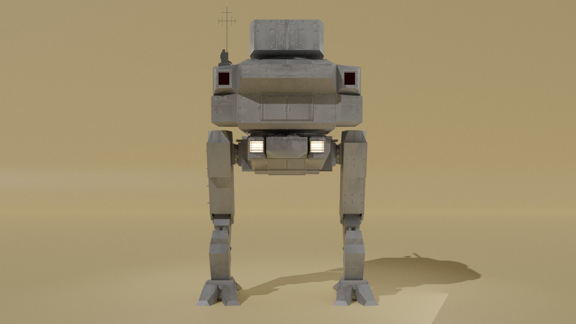 Panzer Mech Walker with RIG and LOWPOLY Default camo Low-poly 3D model_7