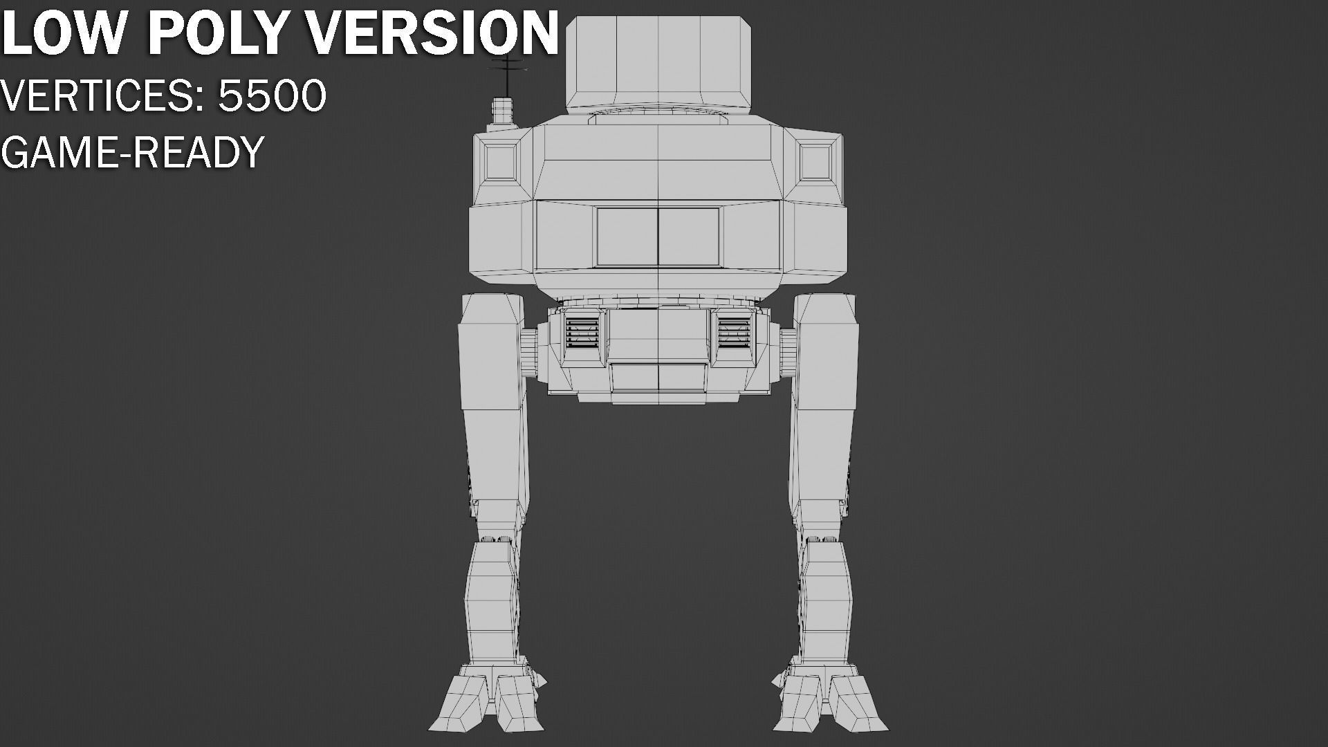 Panzer Mech Walker with RIG and LOWPOLY Default camo Low-poly 3D model_20
