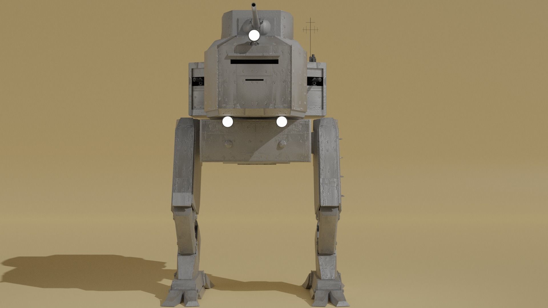 Panzer Mech Walker with RIG and LOWPOLY Default camo Low-poly 3D model_5