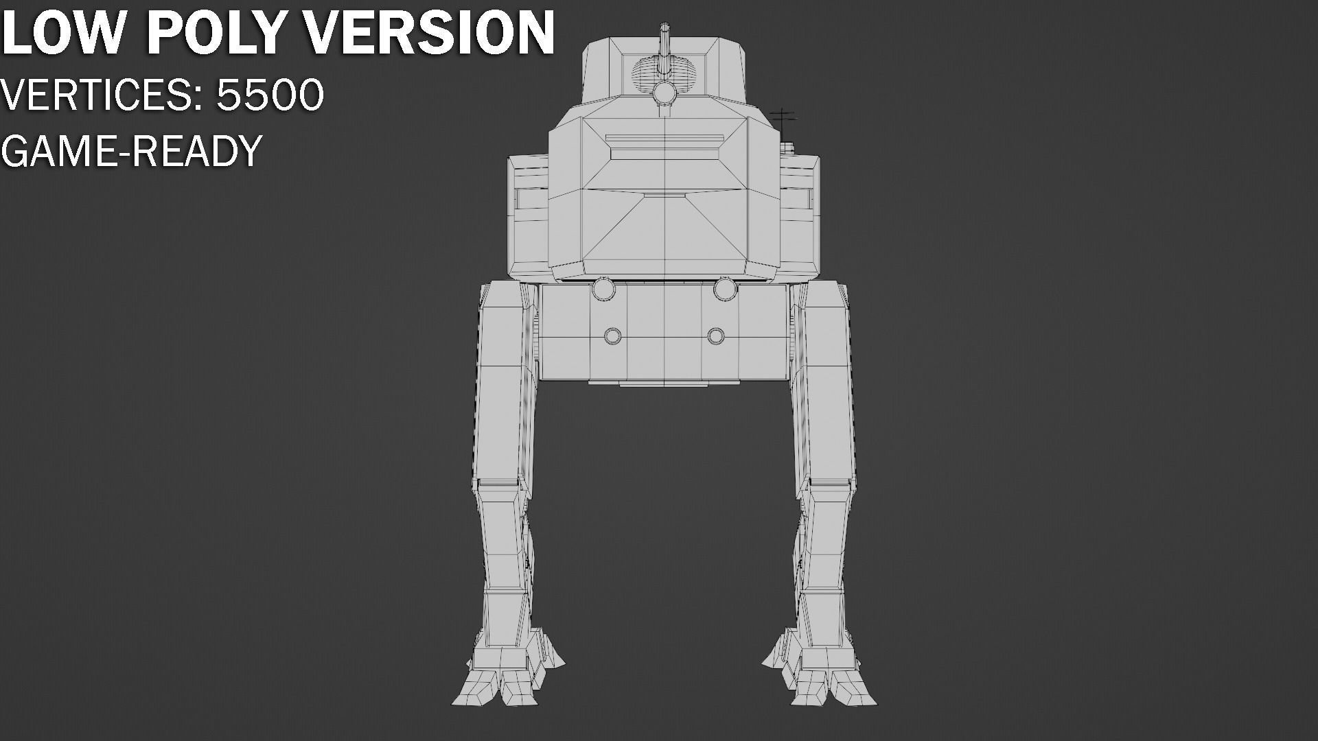Panzer Mech Walker with RIG and LOWPOLY Default camo Low-poly 3D model_18