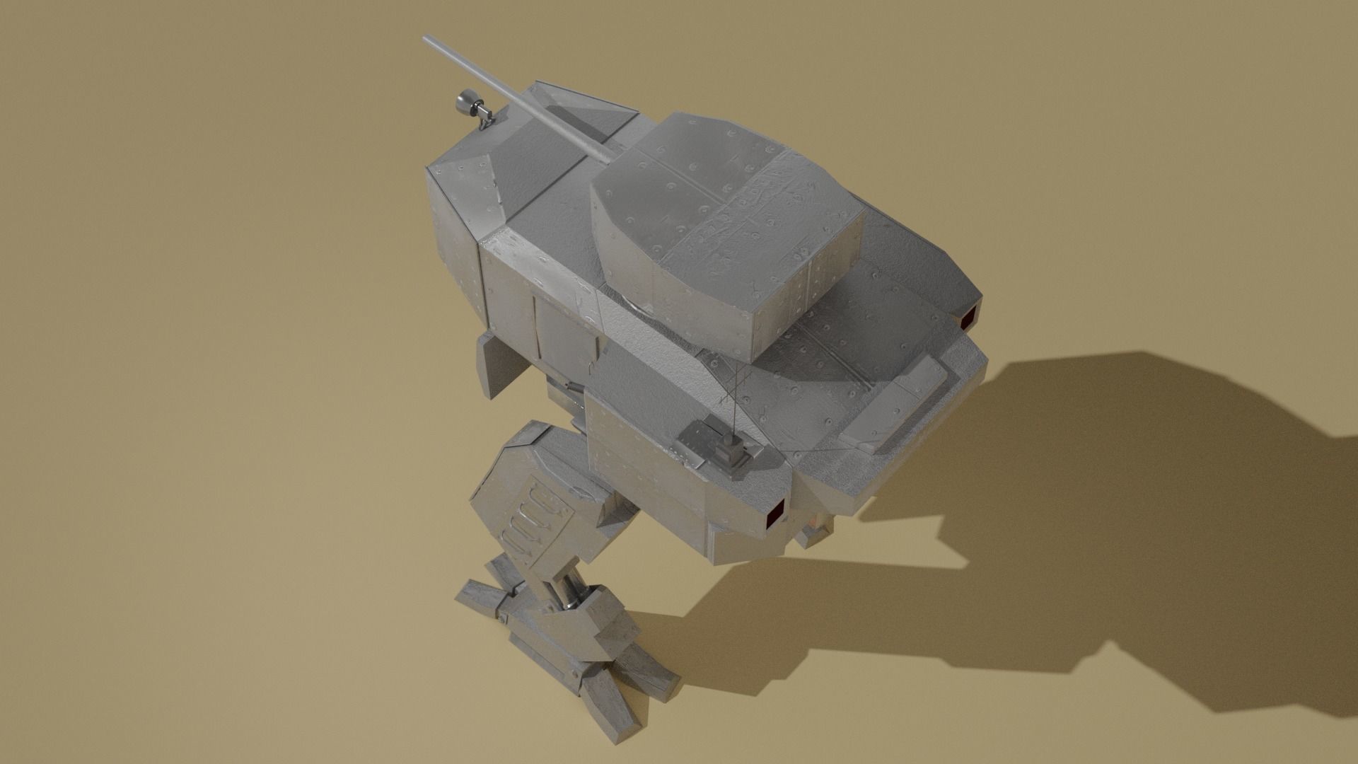 Panzer Mech Walker with RIG and LOWPOLY Default camo Low-poly 3D model_11