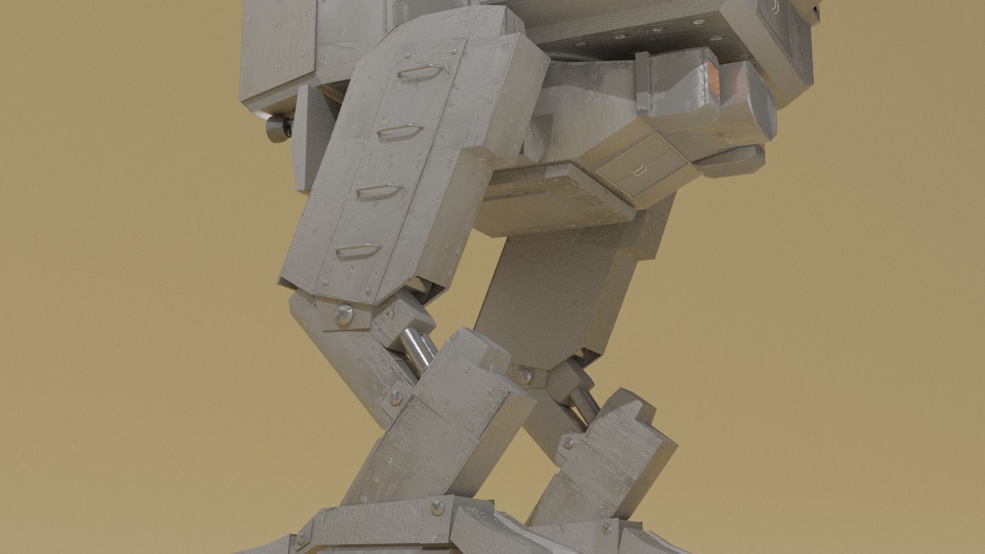 Panzer Mech Walker with RIG and LOWPOLY Default camo Low-poly 3D model_13