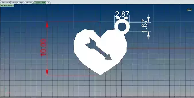 Geometric Heart Necklace 1sm 