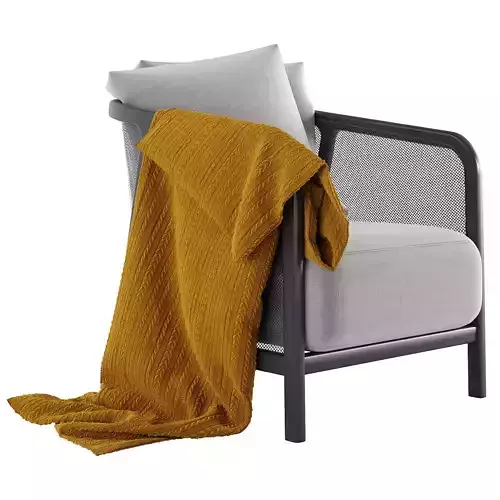 Tosca armchair with throw