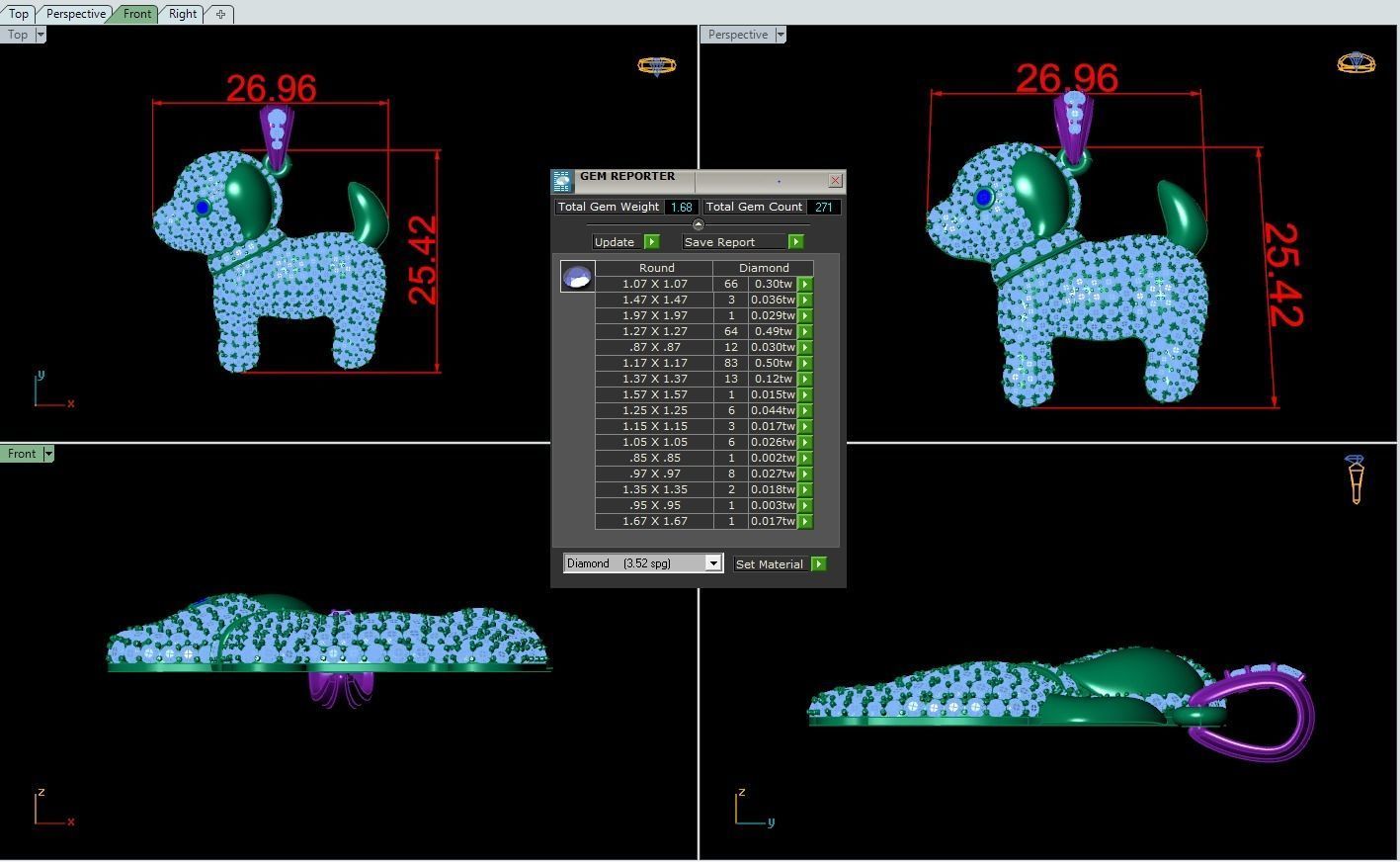 pendant Dog 3D print model_1