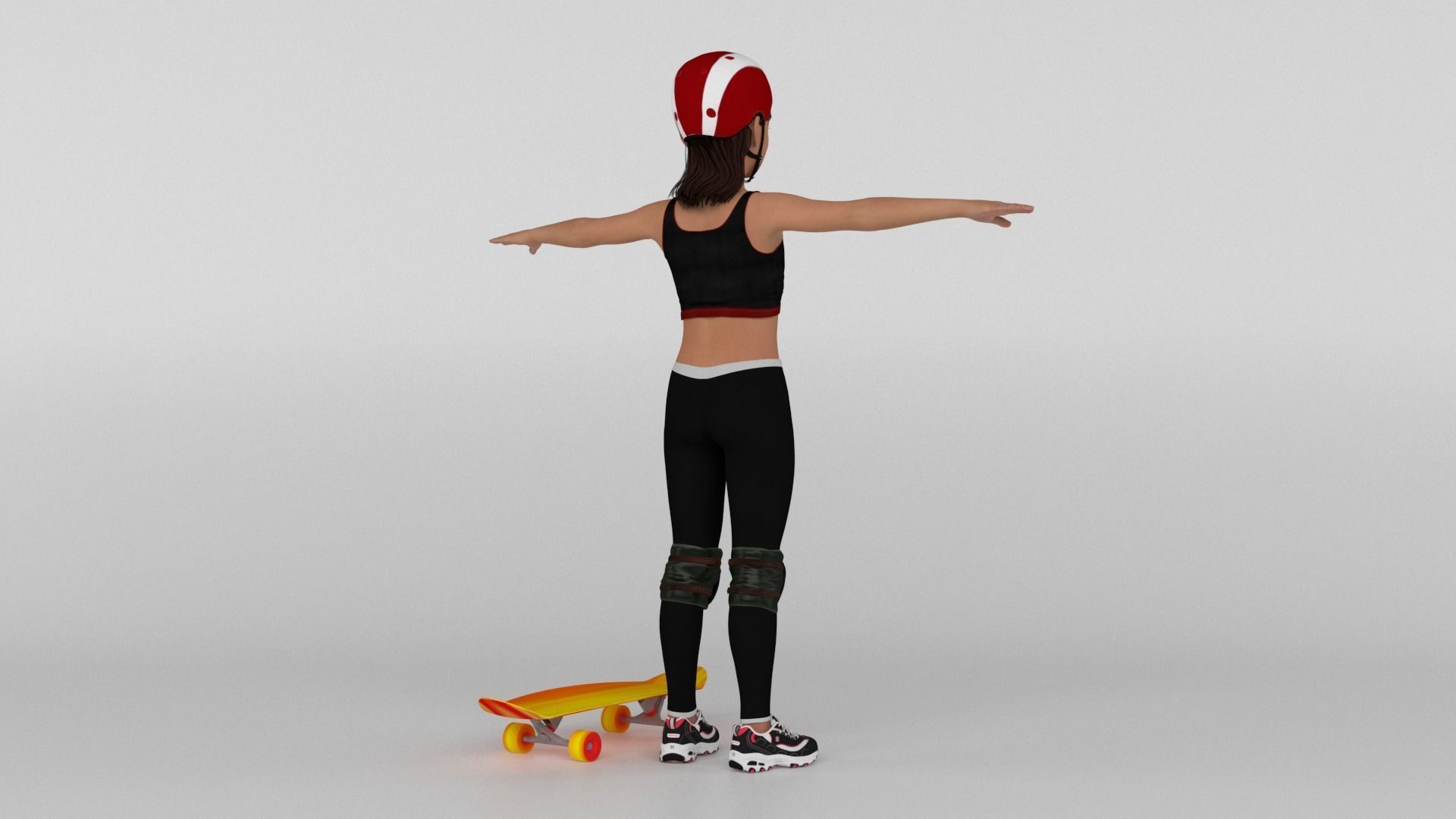 Skater Girl 3D model_4