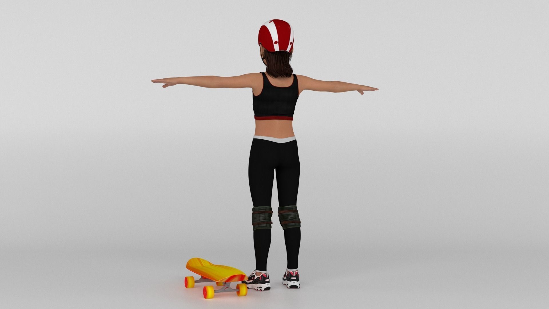 Skater Girl 3D model_3