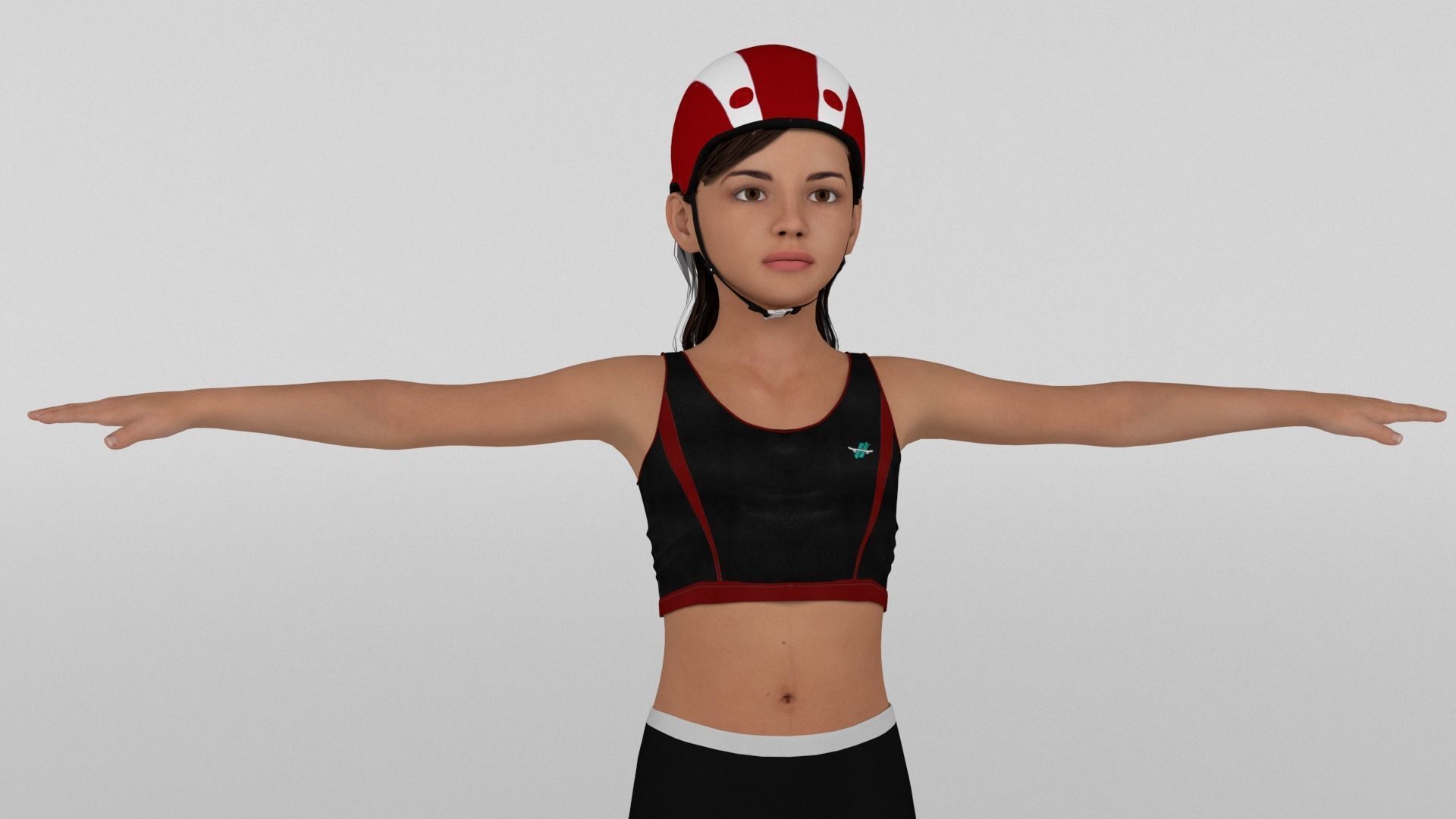 Skater Girl 3D model_1