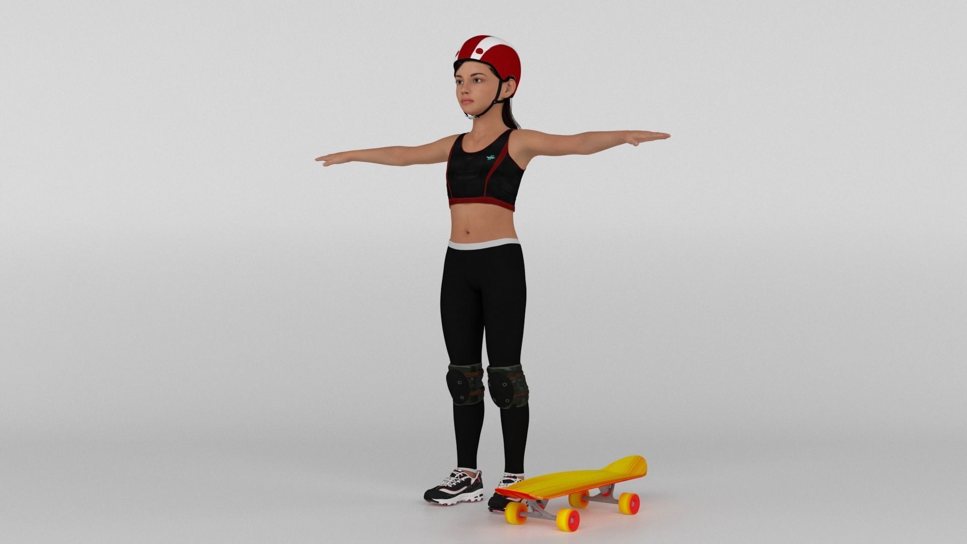 Skater Girl 3D model_2