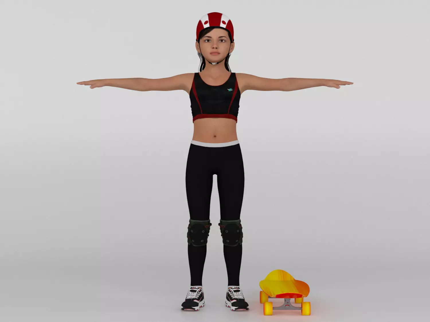 Skater Girl 3D model_0