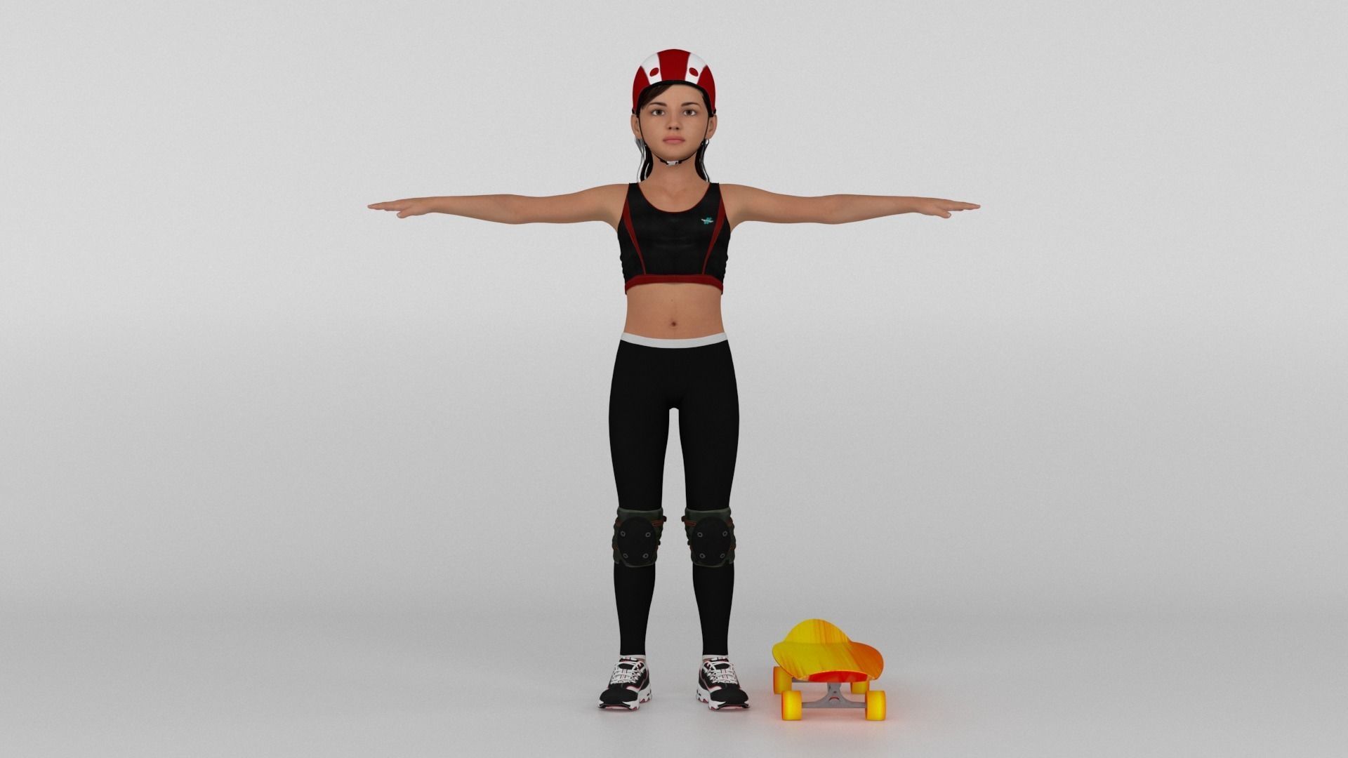 Skater Girl 3D model_6