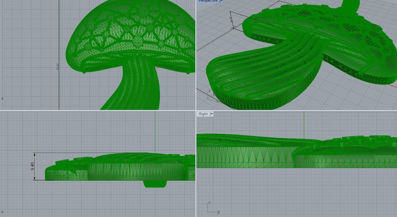 mushroom pendant print 3D print model_4