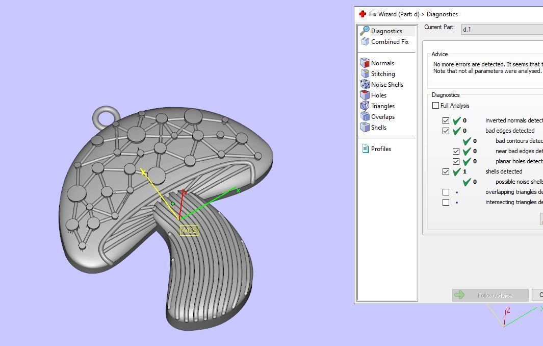mushroom pendant print 3D print model_2