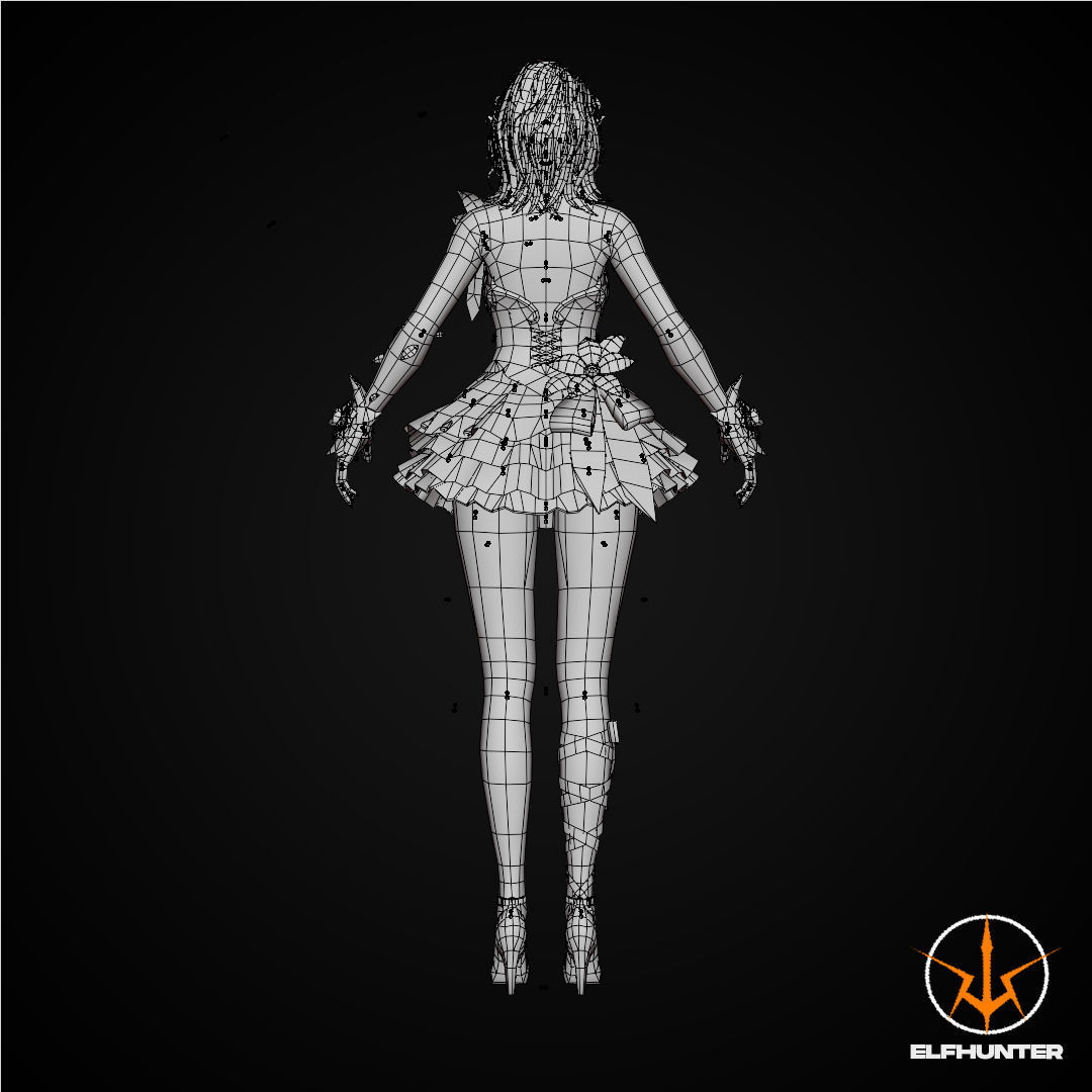 EXCLUSIVE ELF HUNTER EDITION RIGGED CHARACTER ELF GOTHIC WEDDING Low-poly 3D model_16