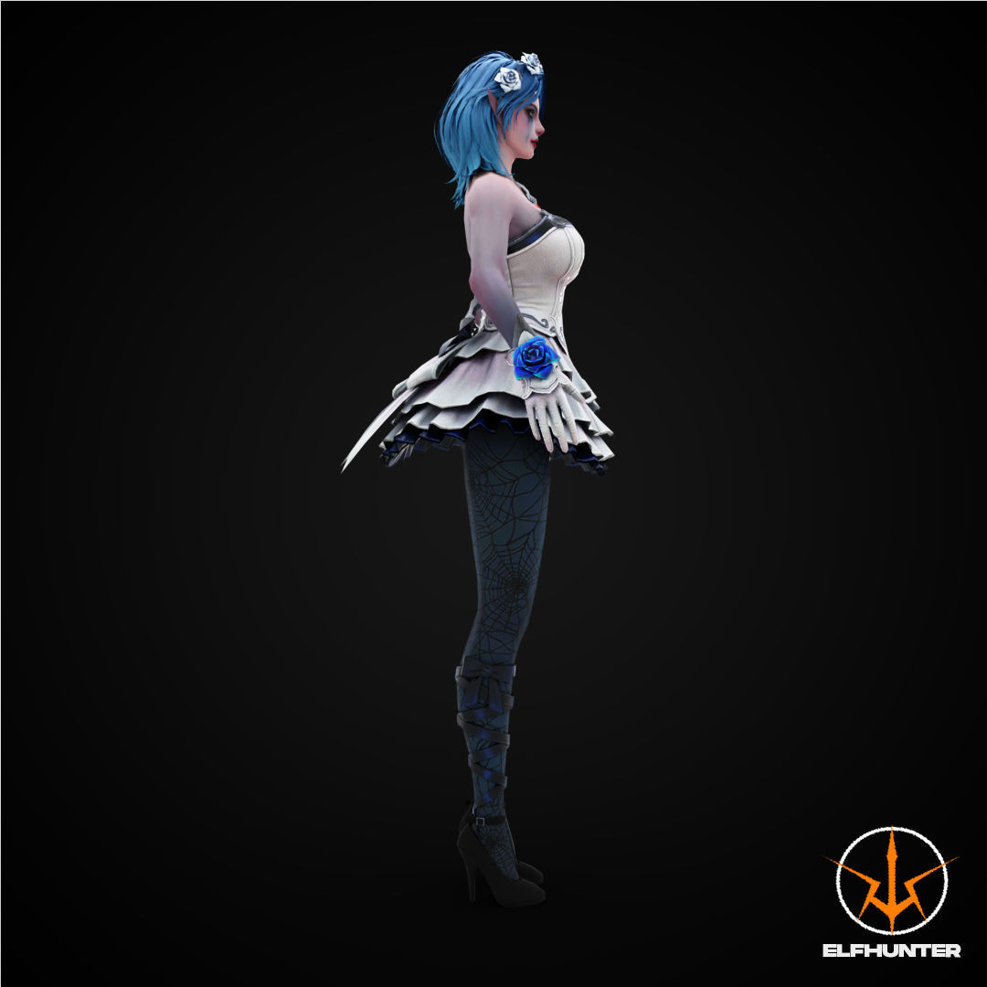 EXCLUSIVE ELF HUNTER EDITION RIGGED CHARACTER ELF GOTHIC WEDDING Low-poly 3D model_3