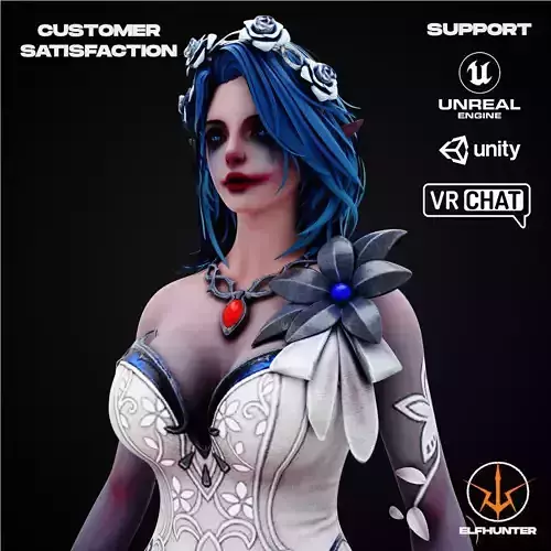 EXCLUSIVE ELF HUNTER EDITION RIGGED CHARACTER ELF GOTHIC WEDDING Low-poly 3D model
