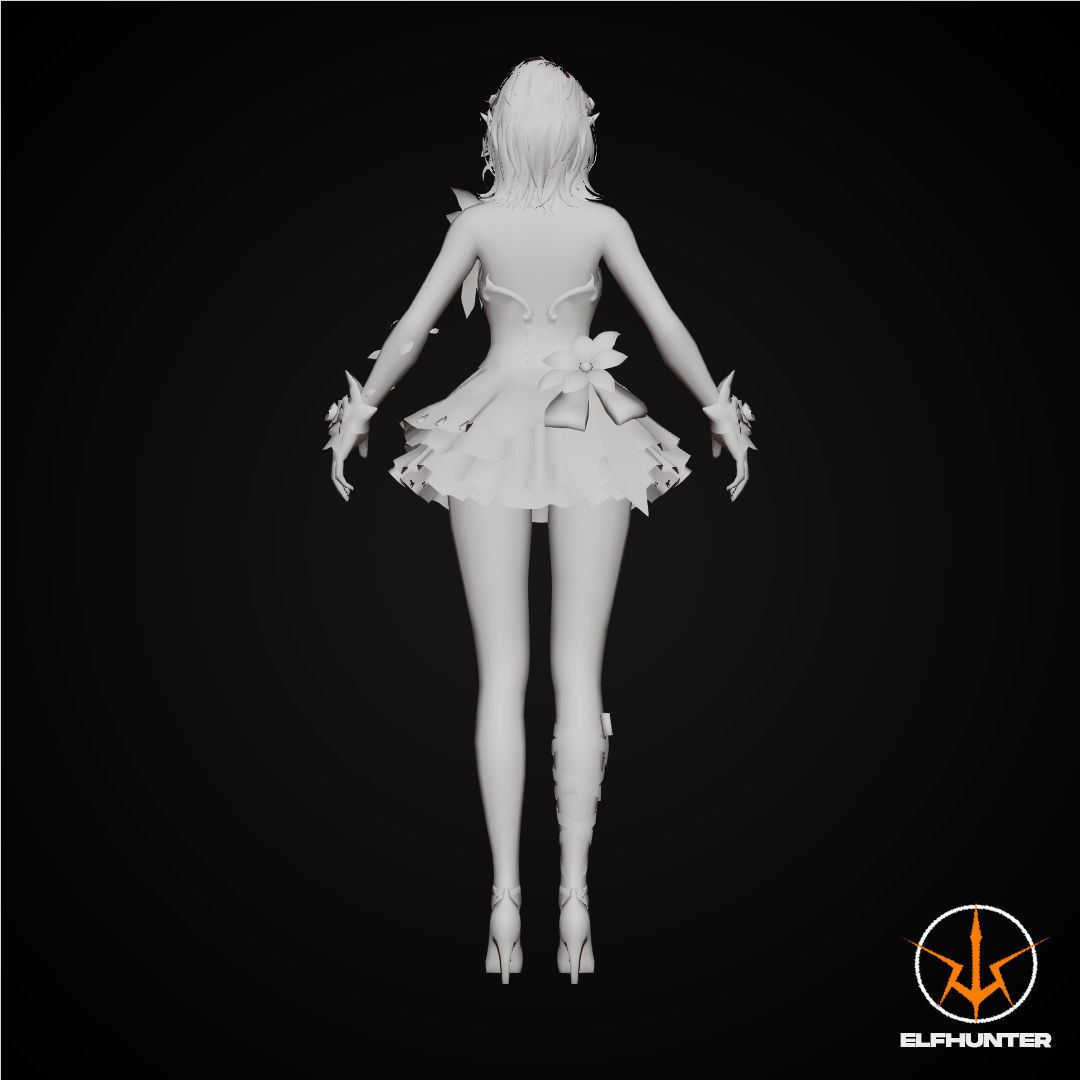 EXCLUSIVE ELF HUNTER EDITION RIGGED CHARACTER ELF GOTHIC WEDDING Low-poly 3D model_8