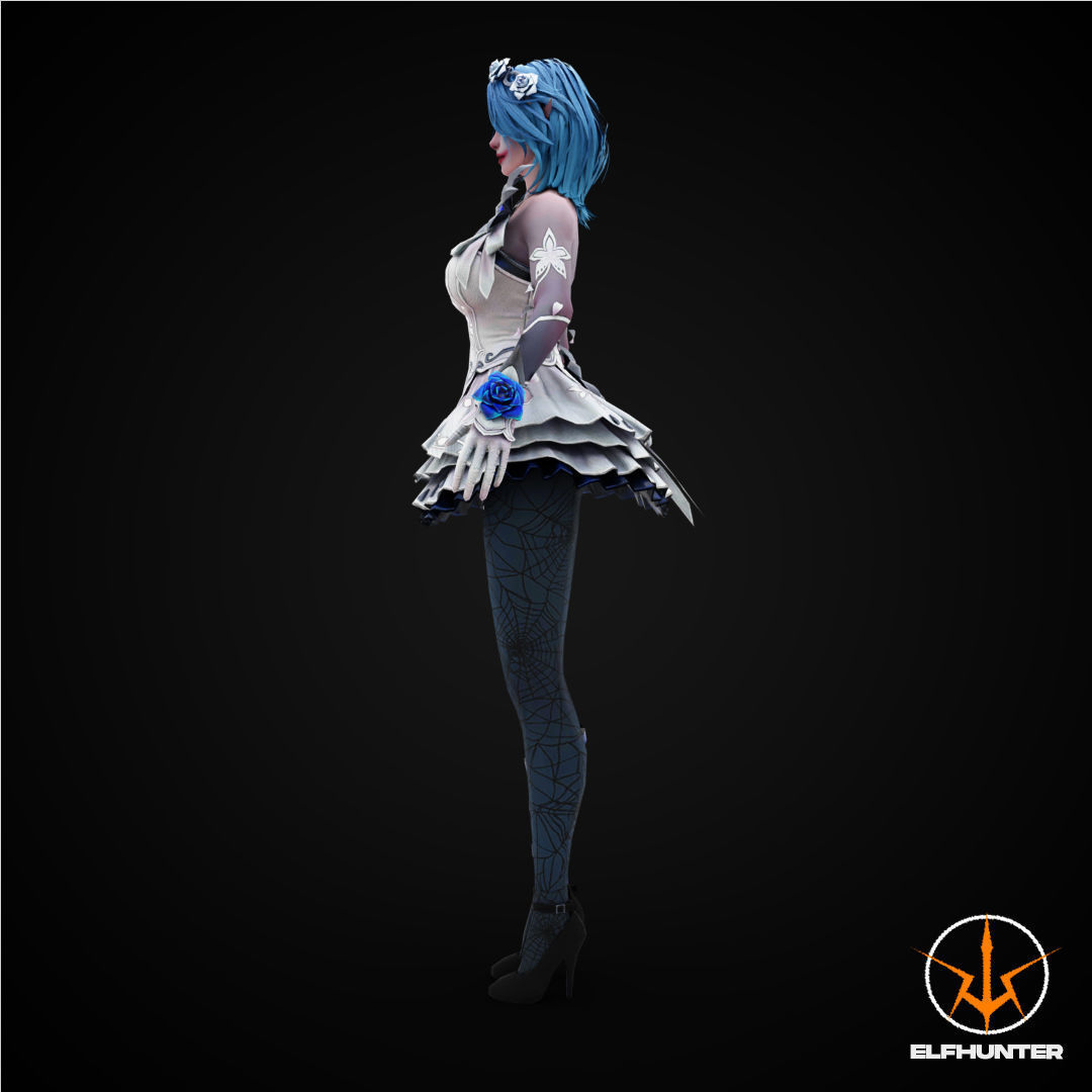 EXCLUSIVE ELF HUNTER EDITION RIGGED CHARACTER ELF GOTHIC WEDDING Low-poly 3D model_5