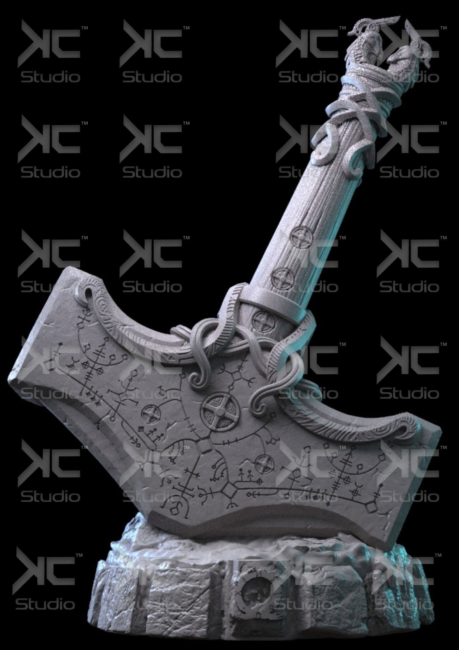 Thor Hammer God Of War 3D model 3D printable CGTrader
