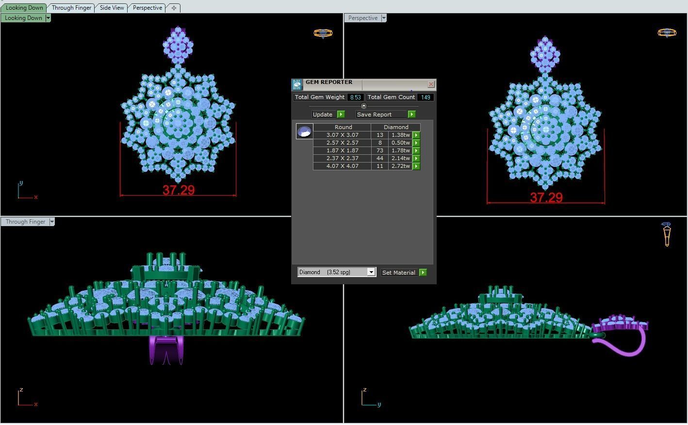 pendant snowflake 3D print model_1