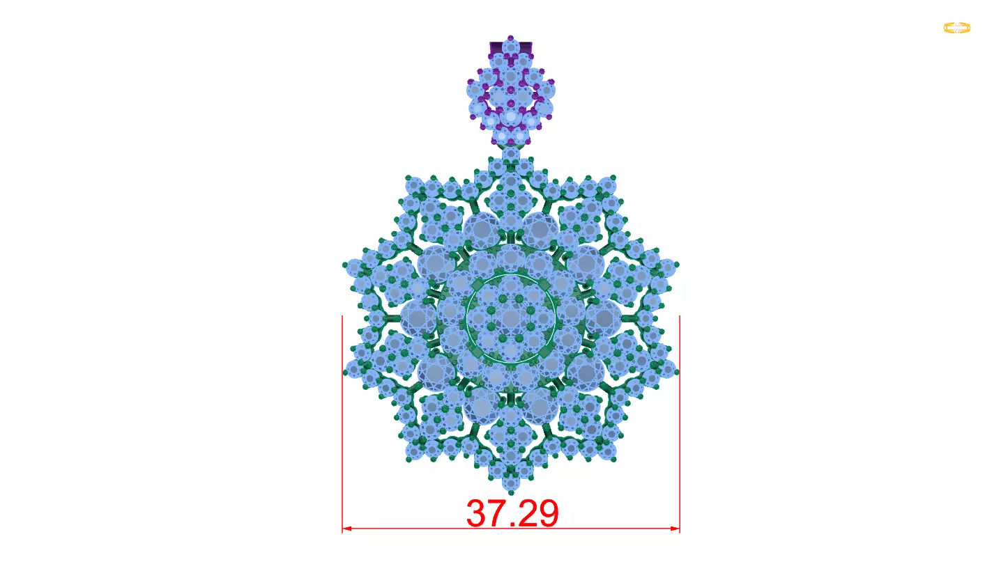 pendant snowflake 3D print model_0