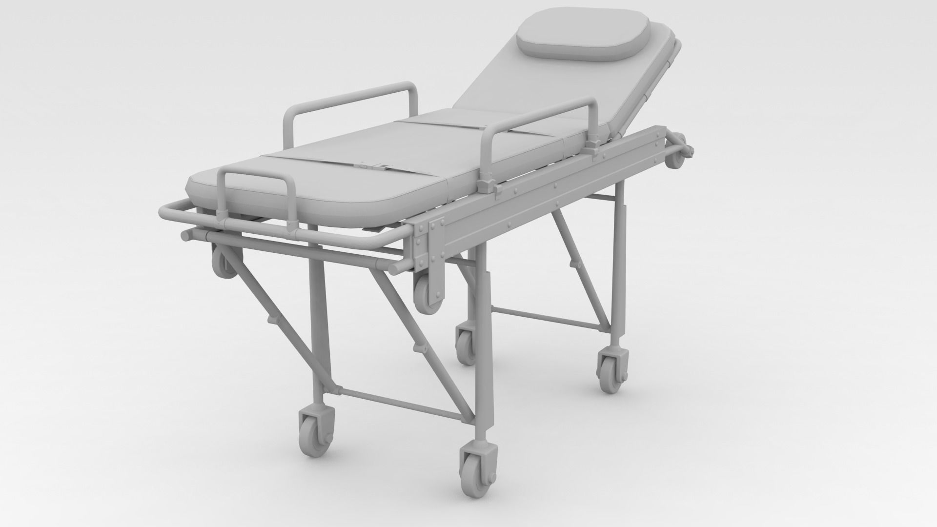 Stretcher medical 3D model_5
