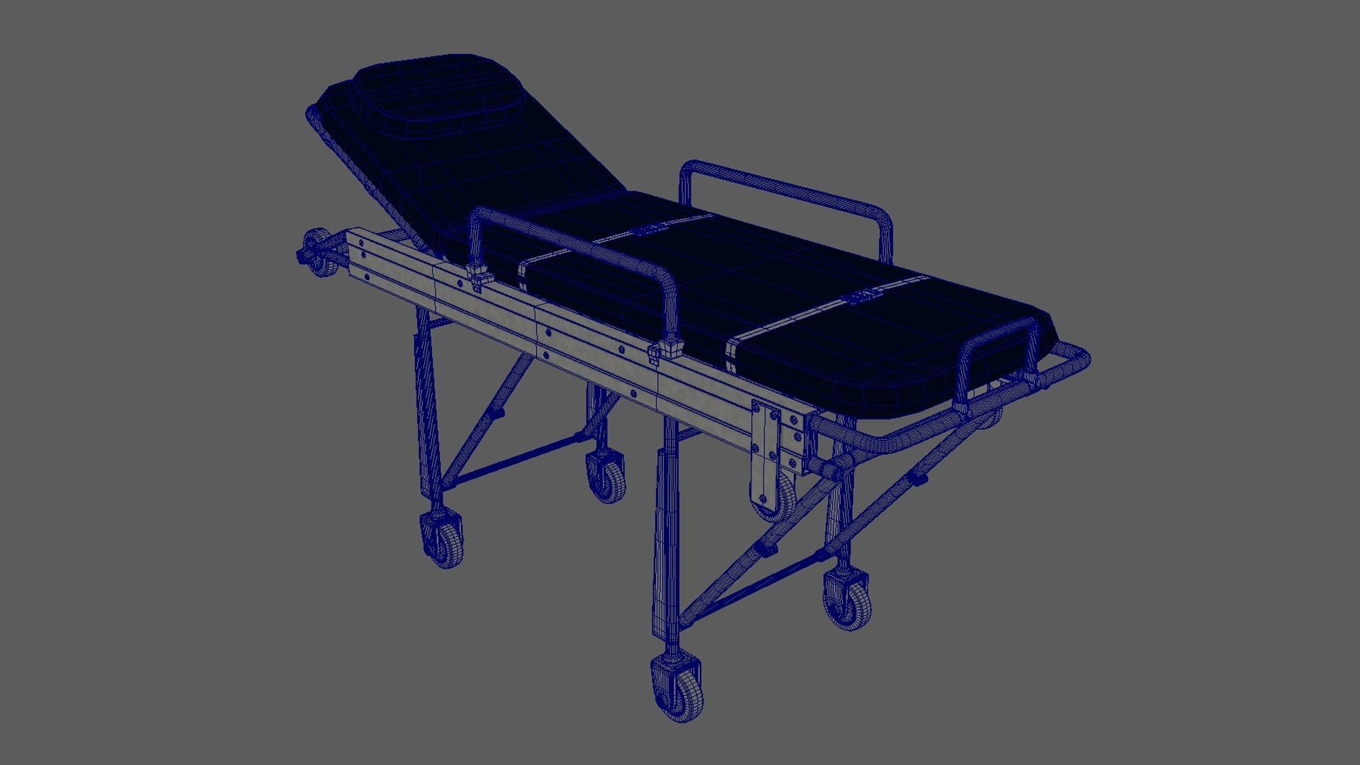 Stretcher medical 3D model_6