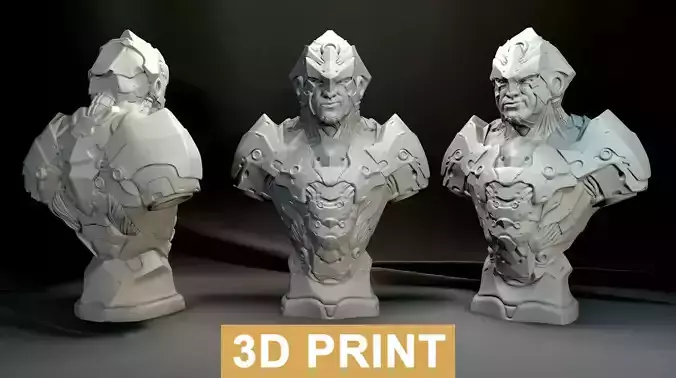 SCI FI Bust Creature  3D print model